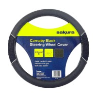 Carnaby Black Steering Wheel Cover