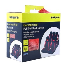 Sakura Carnaby Black And Red Seat Cover Set