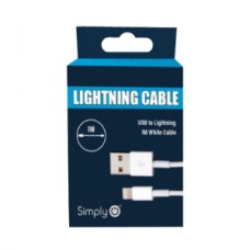 White iPhone 5/6/7/8 Lightning Charge & Sync Cable