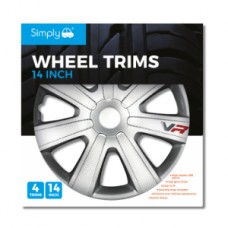 14 Inch Chromia Silver Carbon Wheel Trims