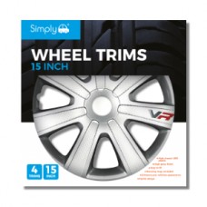 15 Inch Chromia Silver Carbon Wheel Trims